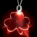 Light Up Necklace - Acrylic Shamrock Pendant - Red